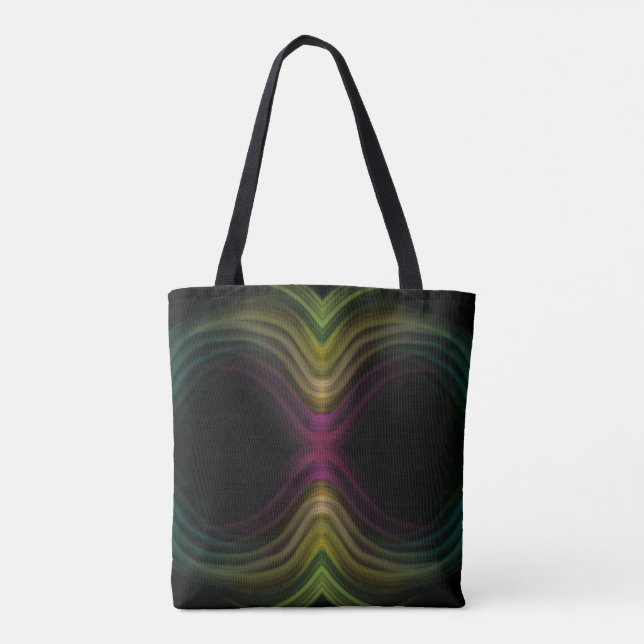 Farbenfrohe Groovy Psychedelic Muster Abstrakt Art Tasche (Rückseite)