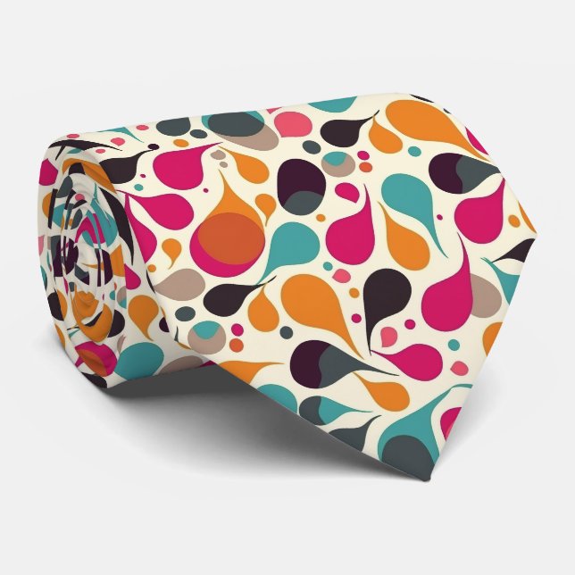 Farbenfrohe Groovy Retro Krawatte (Gerollt)