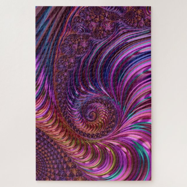 Farbenfrohe Groovy Trippy Funky Spiry Fraktal Art (Vertikal)