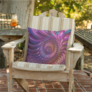 Farbenfrohe Groovy Trippy Funky Spiry Fraktal Art Kissen