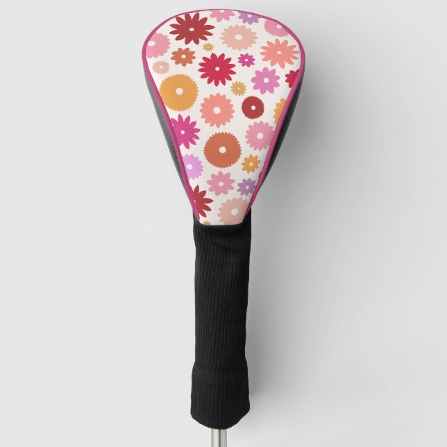 Farbenfrohe große Blütenmuster Golf Headcover (Vorderseite)