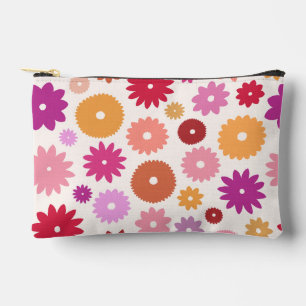 Farbenfrohe große Blütenmuster Zubehörtasche