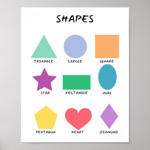 Farbenfrohe Grundformen für Kinder-Poster Poster