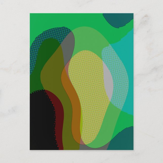 Farbenfrohe grüne Abstrakte Kunst 1209 Postkarte (Vorderseite)