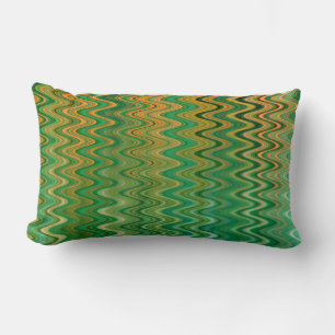 Farbenfrohe grüne Orange Zigzag Muster Lendenkissen