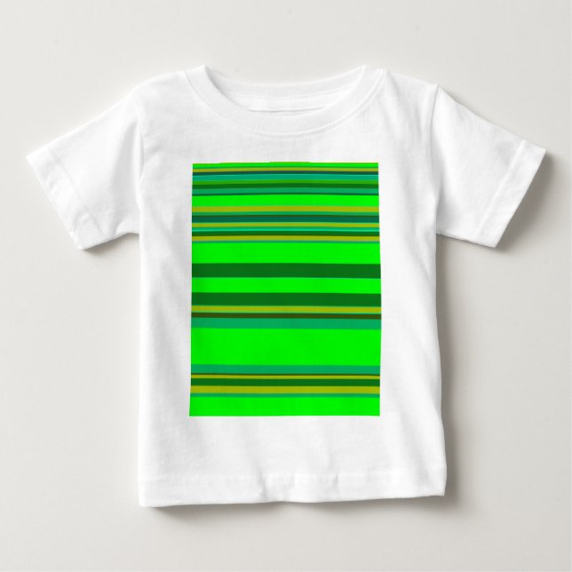 Farbenfrohe grüne Streifen, individuelles Designmu Baby T-shirt (Vorderseite)