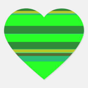 Farbenfrohe grüne Streifen, individuelles Designmu Herz-Aufkleber