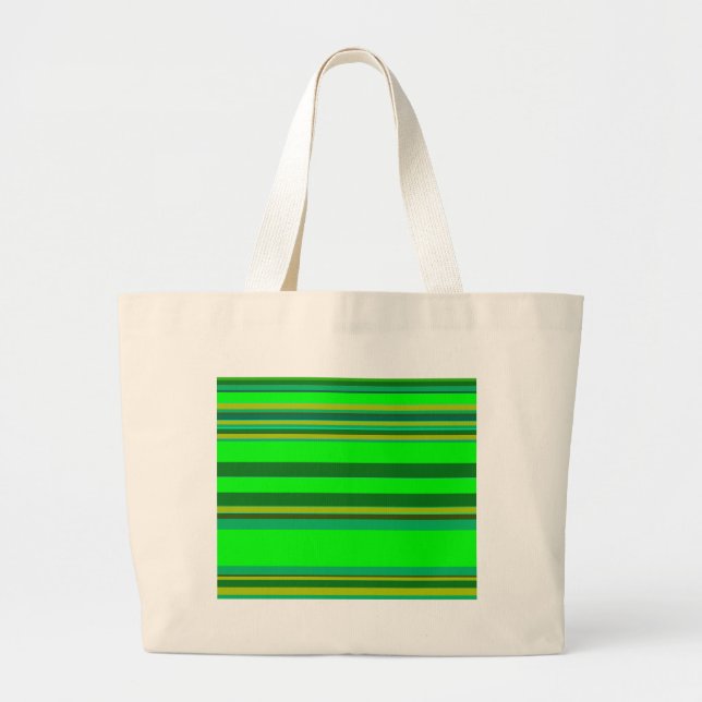 Farbenfrohe grüne Streifen, individuelles Designmu Jumbo Stoffbeutel (Vorne)