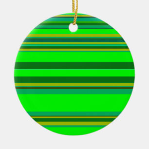 Farbenfrohe grüne Streifen, individuelles Designmu Keramik Ornament