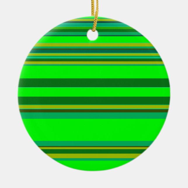 Farbenfrohe grüne Streifen, individuelles Designmu Keramik Ornament (Vorne)