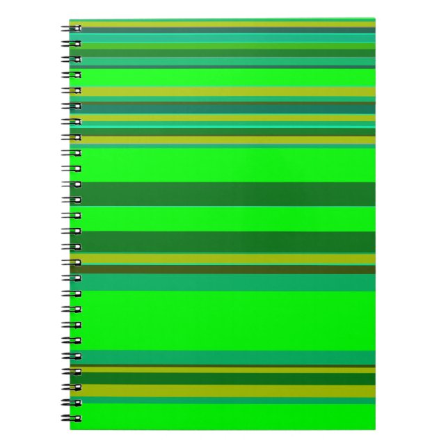 Farbenfrohe grüne Streifen, individuelles Designmu Notizblock (Vorderseite)