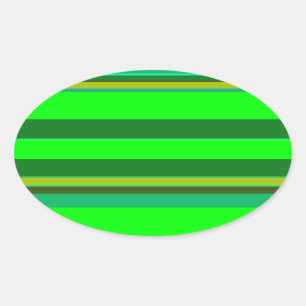 Farbenfrohe grüne Streifen, individuelles Designmu Ovaler Aufkleber
