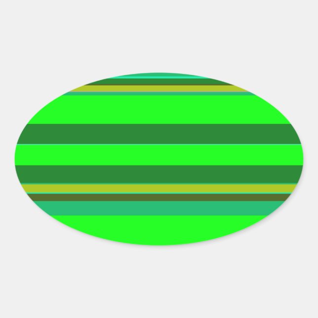 Farbenfrohe grüne Streifen, individuelles Designmu Ovaler Aufkleber (Vorderseite)