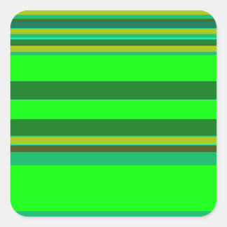 Farbenfrohe grüne Streifen, individuelles Designmu Quadratischer Aufkleber