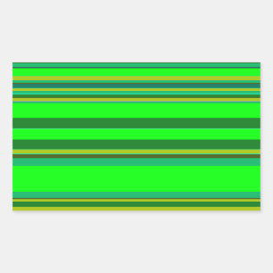 Farbenfrohe grüne Streifen, individuelles Designmu Rechteckiger Aufkleber