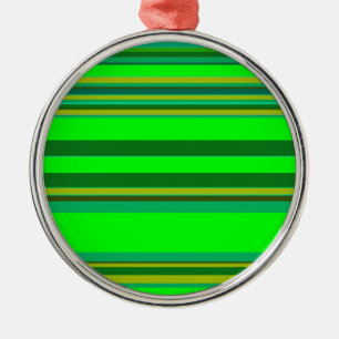Farbenfrohe grüne Streifen, individuelles Designmu Silbernes Ornament