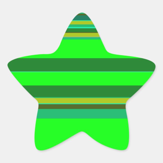 Farbenfrohe grüne Streifen, individuelles Designmu Stern-Aufkleber (Vorderseite)