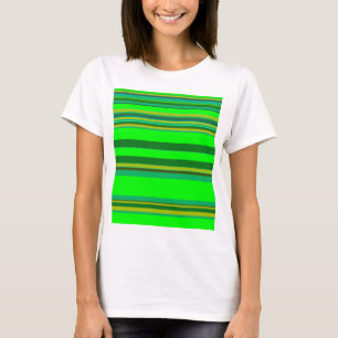 Farbenfrohe grüne Streifen, individuelles Designmu T-Shirt