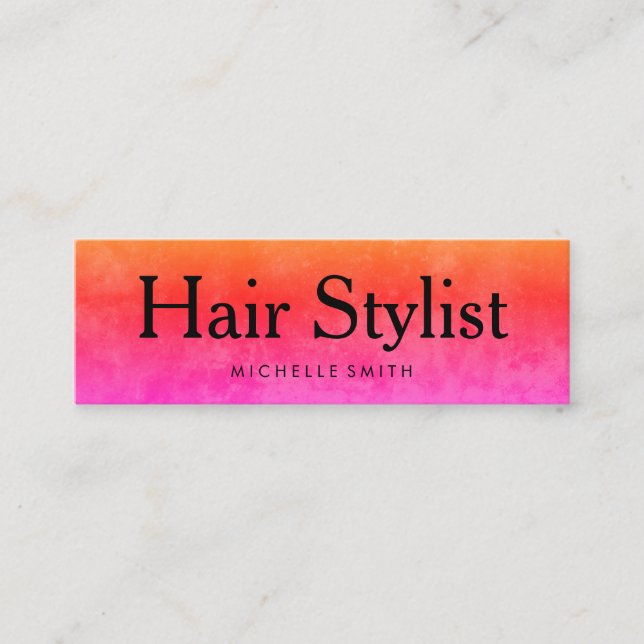 Farbenfrohe Grunge Hair Stylist Mini Visitenkarte (Vorderseite)