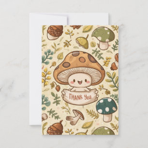 Farbenfrohe Gruß Pilz Danke Karte