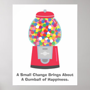 Farbenfrohe Gumball-Maschine Anführungszeichen auf Poster