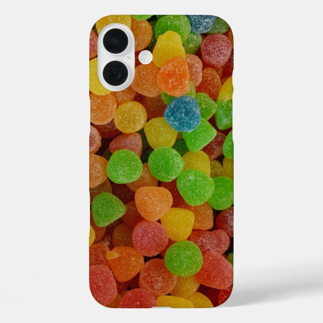 Farbenfrohe Gumdrops Candy iPhone 16 Plus Hülle (Rückseite)
