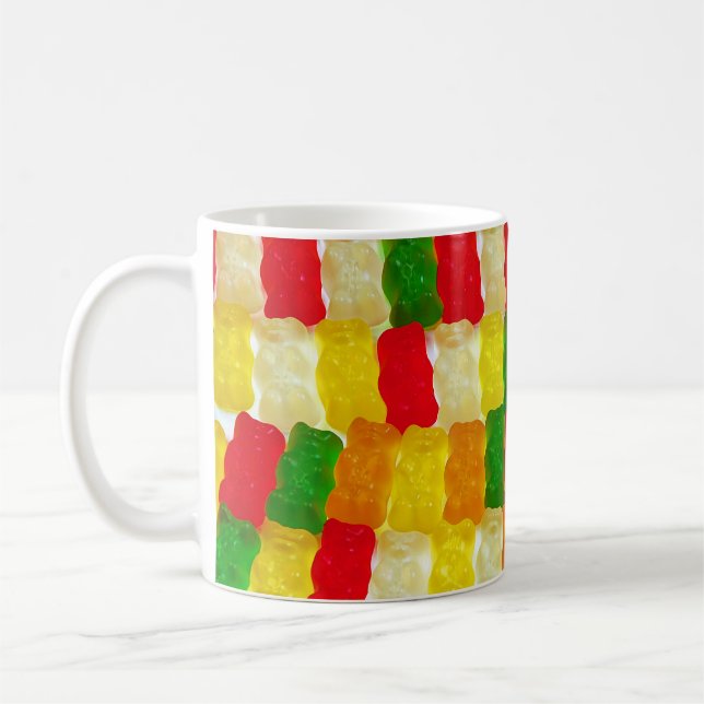 Farbenfrohe Gummi Bärenkuchen Kaffeetasse (Links)