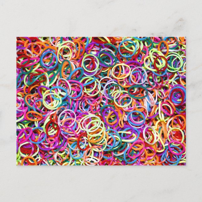 Farbenfrohe Gummibänder Postkarte (Vorderseite)
