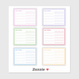 Farbenfrohe Habit Tracker Plane Aufkleber
