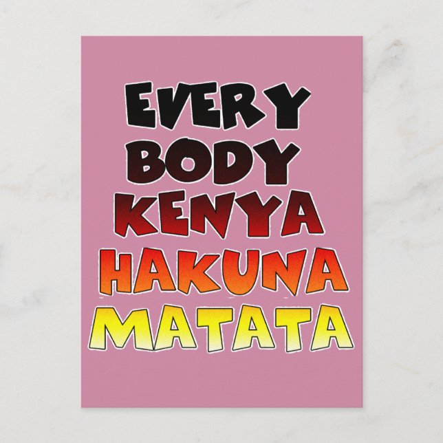Farbenfrohe Hakuna Matata: Eine Kenyan-Feier Postkarte (Vorderseite)