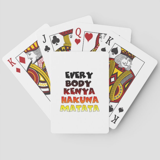 Farbenfrohe Hakuna Matata: Eine Kenyan-Feier Spielkarten (Rückseite)