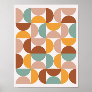Farbenfrohe Halbkreise kühne Minimalismus Poster