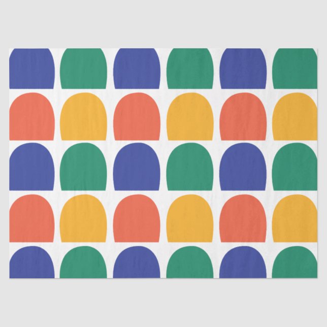 Farbenfrohe Halbkreisgeometrie Seidenpapier (Vorderseite)