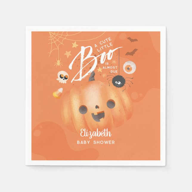 Farbenfrohe Halloween-Kinderdusche Serviette (Vorderseite)