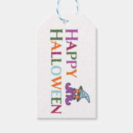 Farbenfrohe Halloween-Leckerei Tags Geschenkanhänger