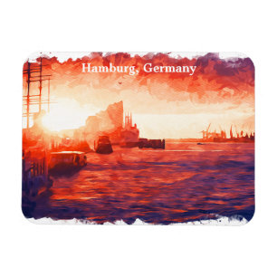 Farbenfrohe Hamburg Germany Port City Travel Magnet