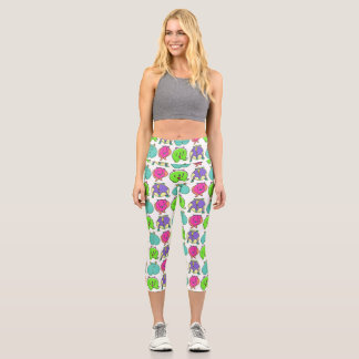Farbenfrohe Hamster-Hintern-Muster Capri Leggings
