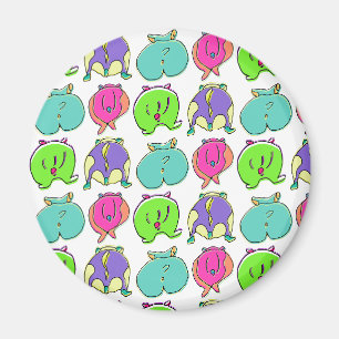 Farbenfrohe Hamster-Hintern-Muster Magnet