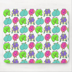 Farbenfrohe Hamster-Hintern-Muster Mousepad
