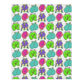 Farbenfrohe Hamster-Hintern-Muster Poster