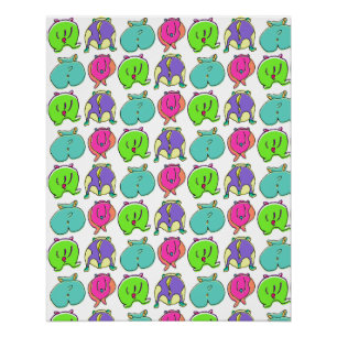Farbenfrohe Hamster-Hintern-Muster Poster