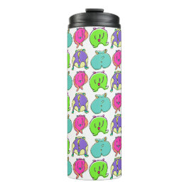 Farbenfrohe Hamster-Hintern-Muster Thermosbecher