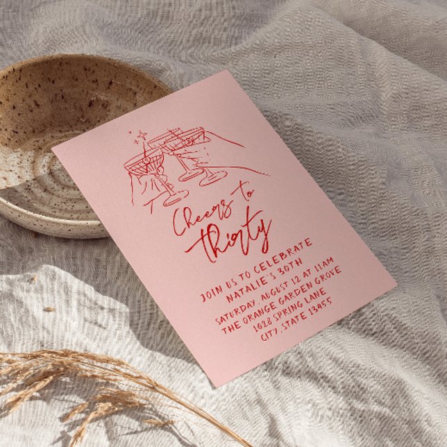 Farbenfrohe Hand gezeichnet Jubel auf 30. Geburtst Einladung (Von Creator hochgeladen)