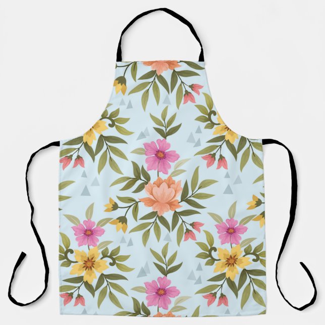Farbenfrohe Hand Zeichnend Blume Schürze (Vorderseite)