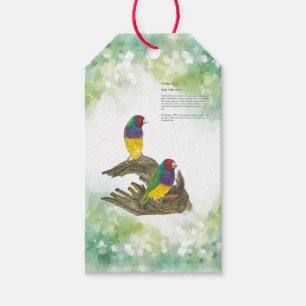 Farbenfrohe handbemalte Gouldianfinch Geschenkanhänger