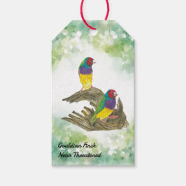 Farbenfrohe handbemalte Gouldianfinch Geschenkanhänger