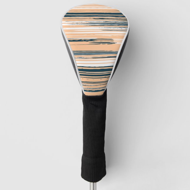 Farbenfrohe handbemalte Linien Golf Headcover (Vorderseite)