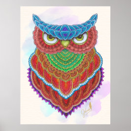 Farbenfrohe handbemalte Schale Poster