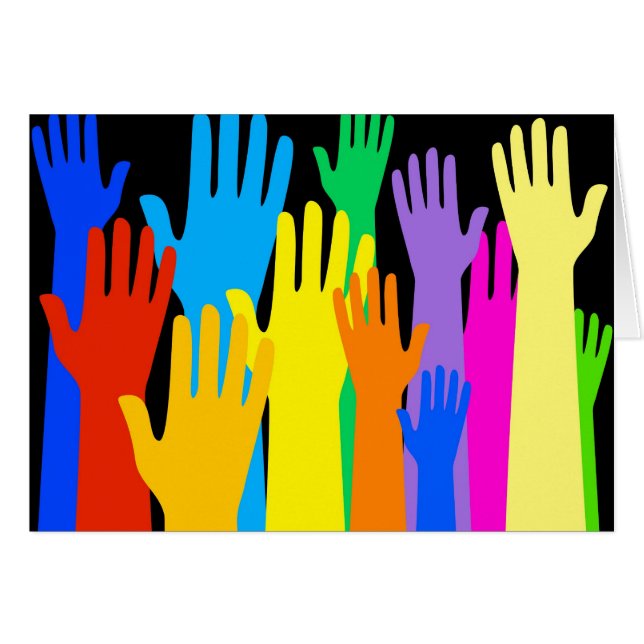 Farbenfrohe Hände (Vorderseite (Horizontal))