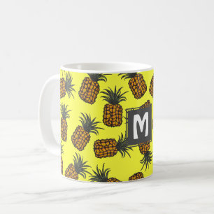 farbenfrohe handgemalte Ananas-Muster Kaffeetasse